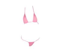 LinvMe Mikro Bikini-Set für Damen, extrem sexy, heiße Seide, Mini Tanga Bademode, Pink, Einheitsgröße