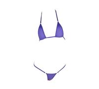 LinvMe Mikro Bikini-Set für Damen, extrem sexy, heiße Seide, Mini Tanga Bademode, Violett, Einheitsgröße
