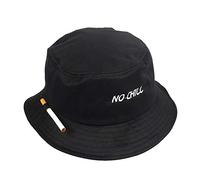 LinZX Zigarette Stickerei Bucket Hat Männer Frauen Hip Hop Angeln Cap Adult Panama Bob-Hut-Sommer-Liebhaber Flat Hat,Black