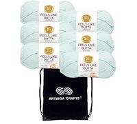 Lion Brand Feels Like Butta Ice 215-106 Kammgarn zum Häkeln und Stricken, mit Projekttasche, 6 Knäuel, Größe M, Nr. 4