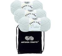 Lion Brand Feels Like Butta Rainy Day 215-99 Kammgarn zum Häkeln und Stricken, mit Projekttasche (3 Knäuel - gleiche Farbstoffmenge) Kammgarn Medium #4