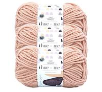 Lion Brand Hue + Me Garn zum Stricken, Häkeln und Basteln, sperrig und dick, weiches Acryl- und Wollgarn, Rosenwasser (3er-Pack)