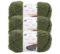 Lion Brand Hue+ Me Strickgarn zum Häkeln und Basteln, dickes und dickes weiches Acrylgarn und Wolle, Moschus, 3 Stück