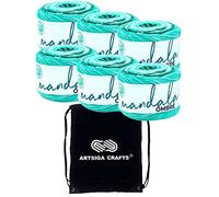 Lion Brand Mandala Ombre Zen 551-217 (6 Knäuel - gleiche Farbstofflose) Kammgarn, Medium #4, Acrylgarn zum Häkeln und Stricken, mit Projekttasche