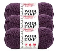 Lion Brand Wollgarn, Kammgarn zum Stricken, Häkeln und Basteln, 3 Stück, violett (Raindrops)