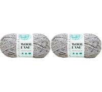 Lion Brand Yarn 640-154D Wollgarn, Woll-Acryl-Mischgewebe, grau (Grey Marble), 1 Packung, 97 (Packung mit 2)