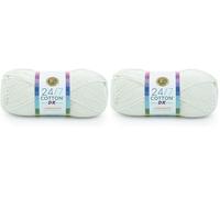 Lion Brand Yarn 769-098W 24/7 Baumwolle DK Garn, cremefarben, 1 Pack (Packung mit 2)