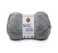 Lion Brand Yarn Basic Stitch Anti-Pilling Strickgarn, Garn zum Häkeln, 1er Pack, Silver Heather