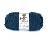 Lion Brand Yarn Basic Stitch Anti-Pilling Strickgarn, Garn zum Häkeln, 1er Pack, stahlblau