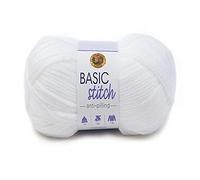 Lion Brand Yarn Basic Stitch Anti-Pilling Strickgarn, Garn zum Häkeln, 1er Pack, Weiß