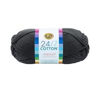 Lion Brand Yarn Company Cotton Yarn, 100 Percent Cotton, Charcoal,15.24x6.35x6.35 cm