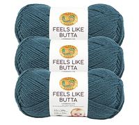 Lion Brand Yarn Feels Like Butta Soft Garn zum Häkeln und Stricken, samtig, 3er-Pack, Blaugrün