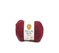 Lion Brand Yarn Feels Like Butta, weiches Kammgarn zum Stricken, Häkeln und Basteln, Cranberry, 1 Packung