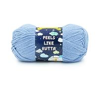 Lion Brand Yarn Feels Like Butta, weiches Kammgarn zum Stricken, Häkeln und Basteln, Immergrün, 1 Packung