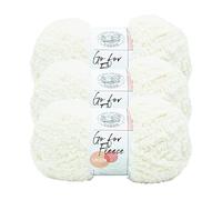 Lion Brand Yarn Go for Fleece Sherpa Jumbo-Garn zum Stricken, Häkeln und Basteln, 3er-Pack, Cremefarben