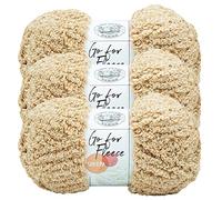 Lion Brand Yarn Go for Fleece Sherpa Jumbo-Garn zum Stricken, Häkeln und Basteln, 3er-Pack, Honig
