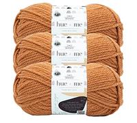 Lion Brand Yarn, Hue + Me Chunky Garn zum Häkeln, Stricken und Basteln, Grapefruit, 3 Stück