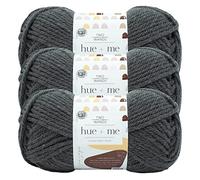 Lion Brand Yarn, Hue + Me Chunky Garn zum Häkeln, Stricken und Basteln, Smoke, 3 Stück