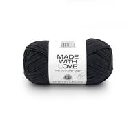 Lion Brand Yarn Made with Love The Cottony One Garn zum Häkeln, Stricken und Basteln, Dustin Lance Blac, 1 Packung