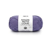 Lion Brand Yarn Made with Love The Cottony One Garn zum Häkeln, Stricken und Basteln, Knit One Lila, 1 Packung
