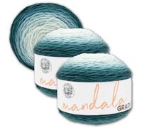 Lion Brand Yarn Mandala Farbverlauf, mehrfarbiges Garn zum Stricken, Häkeln und Basteln, Dunkel-Teal, 3er-Pack