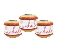 Lion Brand Yarn Mandala-Garn, mehrfarbiges Garn zum Stricken, Häkeln und Basteln, Bunt (Sandman), 3er-Pack