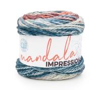 Lion Brand Yarn Mandala Impressions, mehrfarbiges Garn zum Stricken, Häkeln und Basteln, Patchwork, 1 Packung