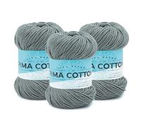 Lion Brand Yarn Pima-Baumwollgarn, mittelgroßes Garn zum Stricken, Häkeln und Basteln, 3er-Pack, Zinn