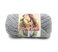 Lion Brand Yarn Scarfie - Strickgarn für Schals Creme/Silber, 21.59 x 12.065 x 12.065 cm