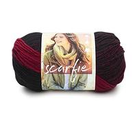 Lion Brand Yarn Scarfie - Strickgarn für Schals One Size Cranberry/Black