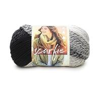 Lion Brand Yarn Scarfie - Strickgarn für Schals One Size cremefarben/schwarz