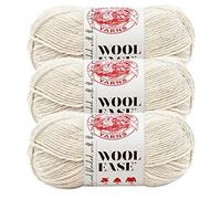 Lion Brand Yarn Wool-Ease Garn, Natural Heather, 3 Stück