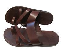 LION OF JUDAH MARKET Biblical Style 8 Unisex-Erwachsene Echtes Leder Flip Flops Jesus Sandalen, Braun, 6 Women/4.5 Men