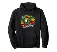 Lion of Judah One Reggae Love Heart Jamaica Rock Roots Pullover Hoodie