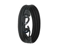 Lion & Son Kohlenstoff-Armband mit 100% Anker Kreuz Infinity Carbon-Anhänger Wickelarmband Herren (Black-Inifinity)