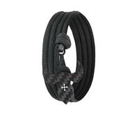 Lion & Son Kohlenstoff-Armband mit 100% Anker Kreuz Infinity Carbon-Anhänger Wickelarmband Herren (Black-Lily)