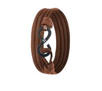 Lion & Son Kohlenstoff-Armband mit 100% Anker Kreuz Infinity Carbon-Anhänger Wickelarmband Herren (Brown-Infinity)