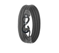 Lion & Son Kohlenstoff-Armband mit 100% Anker Kreuz Infinity Carbon-Anhänger Wickelarmband Herren (Grey-Infinity)