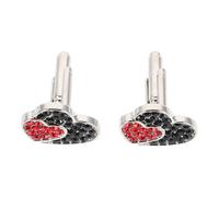 LIOOBO 2 Stück Modische Herz Manschettenknöpfe aus Zinklegierung mit Funkelnden Strasssteinen Elegantes Accessoire für Hemdärmel für Hochzeit und Festliche Anlässe