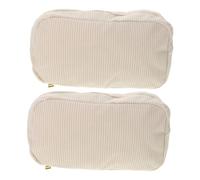 LIOOBO 2 Stück Teiliges Reise Kosmetiktasche aus Cord Große Kapazität Praktische Schminktasche für Frauen und Mädchen Vielseitige Aufbewahrung für Make up Schmuck und Pflegeprodukte