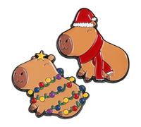 LIOOBO 2 Stück Teiliges Wasserschwein Broschen Cartoon Anstecknadeln aus Metall Emaille Lustige Tier Pins für Rucksäcke Kleidung und Taschen Leichte Tragbare Süße Accessoires für Frauen