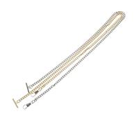 LIOOBO 2 Stück Vintage Taschenuhrkette Bar und Karabinerhaken Robuste Metallkette für Jeans Hosen Uhren Langlebiges Eisenmaterial Coole Herren Ketten Accessoires in Gold und Silber