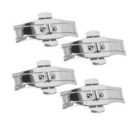 LIOOBO 4 Stück Faltschließe aus Edelstahl 6x21mm - Sichere Butterfly Uhrenschließe Verstellbarer Uhrenarmbandverschluss für Damen und Herrenarmbanduhren