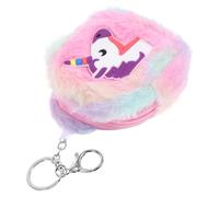 LIOOBO Plüsch Geldbörse Einhorn Kleiner Geldbeutel Mit Reißverschluss Und Schlüsselanhänger Kleine Cartoon Münzgeldbörse Für Damen Kompakt Und Tragbar Für Reisen