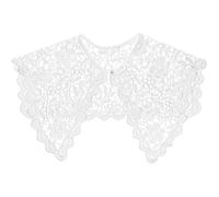 LIOOBO Spitzenkragenimitat mit Lochmuster Baumwolle Damen Schal für Strandkleider und Blusen Atmungsaktiv 1 Stück Weiß