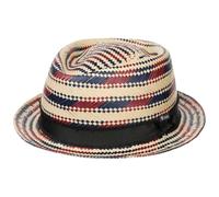 Lipodo Berdasco Pork Pie Strohhut Ripsband Made in Italy Damen und Herren Frühling Sommer