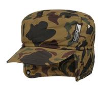 Lipodo Camouflage Armycap mit Ohrenklappen Damen Herren Aus Stoff Baumwolle Gefüttert Wasserabweisend Mit Stretchband Wintermütze mit Schirm Herbst Winter Camouflage XL (60-61 cm)