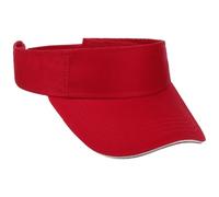Lipodo Classic Cotton Visor Uni einfarbig Made in Italy Damen und Herren Frühling Sommer rot One Size