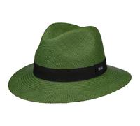 Lipodo Classic Traveller Panamahut Made in Italy Damen und Herren Frühling Sommer dunkelgrün XL (60-61 cm)