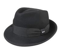 Lipodo Classic Wool Trilby Filzhut Damen Herren Wollhut Made in Italy Hut aus Wollfilz Trilbyhut Fedora Sommer Winter schwarz L (58-59 cm)